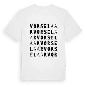 Vorselaar ordlek t-shirt – ekologisk bomull t-shirt från Pinshirt