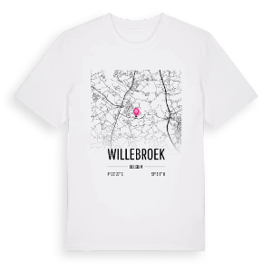 Willebroek karta t-shirt – ekologisk bomull t-shirt från Pinshirt