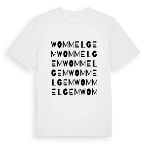 Wommelgem ordlek t-shirt – ekologisk bomull t-shirt från Pinshirt
