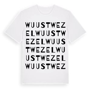Wuustwezel ordlek t-shirt – ekologisk bomull t-shirt från Pinshirt