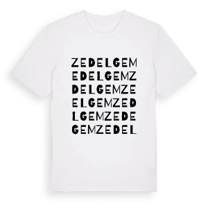 Zedelgem ordlek t-shirt – ekologisk bomull t-shirt från Pinshirt