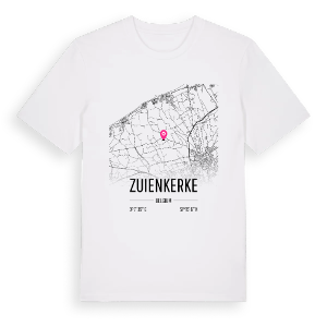 Zuienkerke karta t-shirt – ekologisk bomull t-shirt från Pinshirt