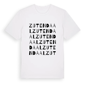 Zutendaal ordlek t-shirt – ekologisk bomull t-shirt från Pinshirt