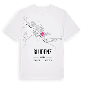Bludenz karta t-shirt – ekologisk bomull t-shirt från Pinshirt