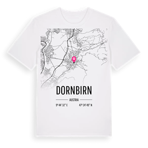 Dornbirn karta t-shirt – ekologisk bomull t-shirt från Pinshirt