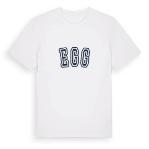 Egg college t-shirt – ekologisk bomull t-shirt från Pinshirt