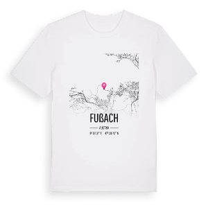 Fußach karta t-shirt – ekologisk bomull t-shirt från Pinshirt