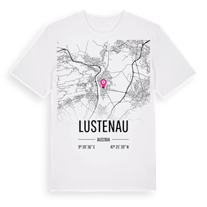Lustenau karta t-shirt – ekologisk bomull t-shirt från Pinshirt