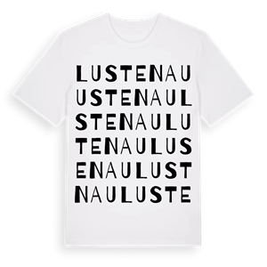 Lustenau ordlek t-shirt – ekologisk bomull t-shirt från Pinshirt