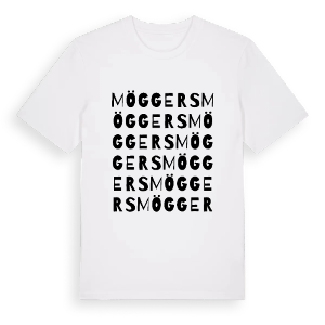 Möggers ordlek t-shirt – ekologisk bomull t-shirt från Pinshirt