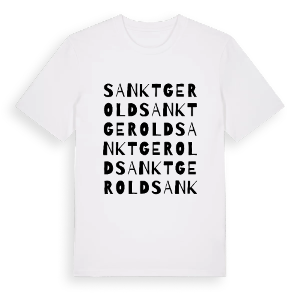 Sankt Gerold ordlek t-shirt – ekologisk bomull t-shirt från Pinshirt