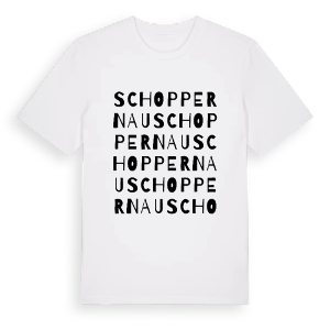 Schoppernau ordlek t-shirt – ekologisk bomull t-shirt från Pinshirt