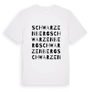 Schwarzenberg ordlek t-shirt – ekologisk bomull t-shirt från Pinshirt