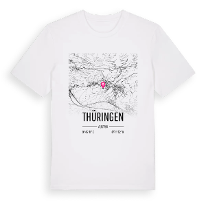 Thüringen karta t-shirt – ekologisk bomull t-shirt från Pinshirt