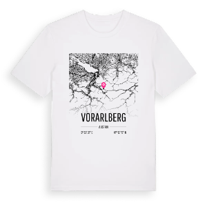 Vorarlberg karta t-shirt – ekologisk bomull t-shirt från Pinshirt