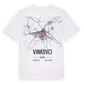 Vinkovci karta t-shirt – ekologisk bomull t-shirt från Pinshirt