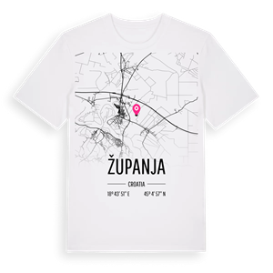 Županja karta t-shirt – ekologisk bomull t-shirt från Pinshirt