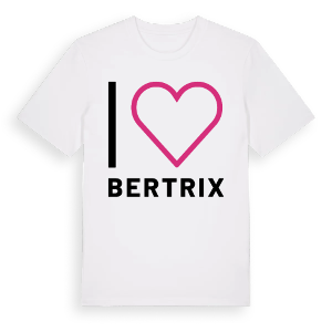 Jag älskar Bertrix t-shirt stort tryck – ekologisk bomull t-shirt från Pinshirt