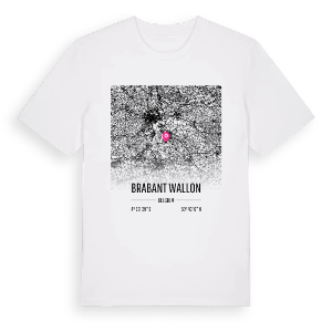 Brabant wallon karta t-shirt – ekologisk bomull t-shirt från Pinshirt