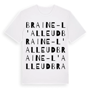 Braine-l'Alleud ordlek t-shirt – ekologisk bomull t-shirt från Pinshirt