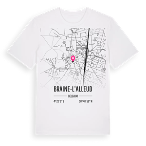 Braine-l'Alleud karta t-shirt – ekologisk bomull t-shirt från Pinshirt