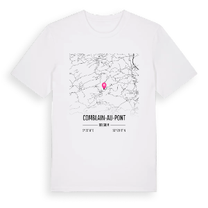 Comblain-au-Pont karta t-shirt – ekologisk bomull t-shirt från Pinshirt