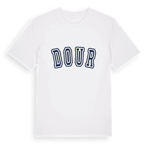 Dour college t-shirt – ekologisk bomull t-shirt från Pinshirt