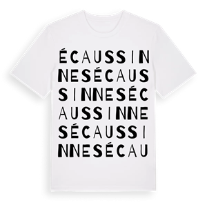 Écaussinnes ordlek t-shirt – ekologisk bomull t-shirt från Pinshirt