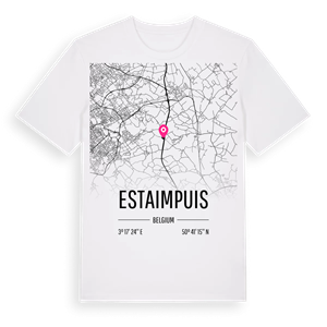 Estaimpuis karta t-shirt – ekologisk bomull t-shirt från Pinshirt