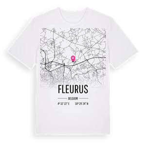 Fleurus karta t-shirt – ekologisk bomull t-shirt från Pinshirt