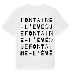 Fontaine-l'Évêque ordlek t-shirt – ekologisk bomull t-shirt från Pinshirt