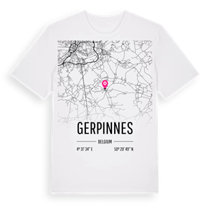 Gerpinnes karta t-shirt – ekologisk bomull t-shirt från Pinshirt