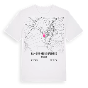 Ham-sur-Heure-Nalinnes karta t-shirt – ekologisk bomull t-shirt från Pinshirt
