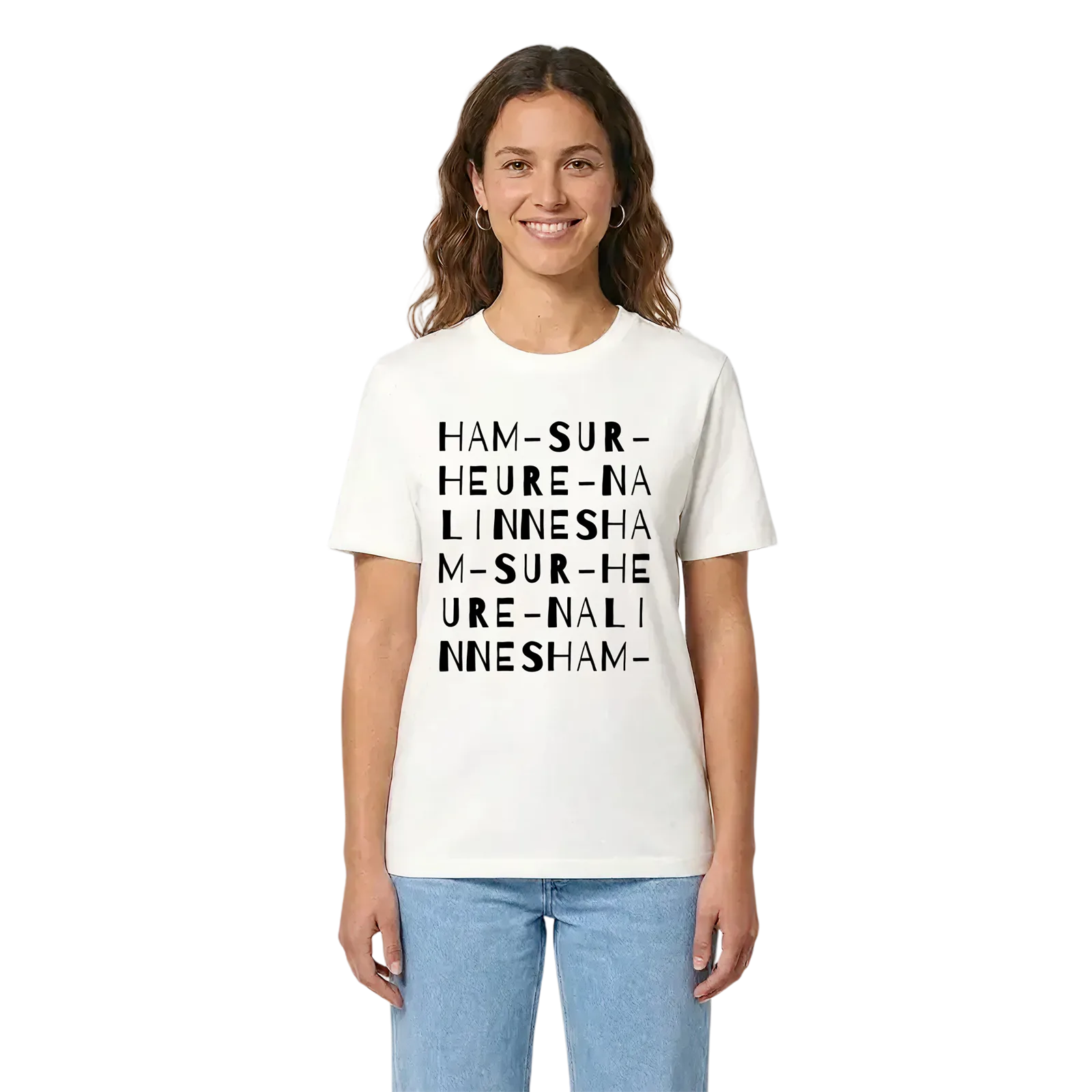 Ham-sur-Heure-Nalinnes ordlek t-shirt – White, i miljö