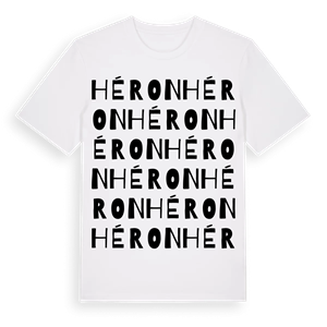 Héron ordlek t-shirt – ekologisk bomull t-shirt från Pinshirt