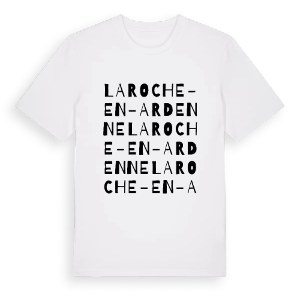 La Roche-en-Ardenne ordlek t-shirt – ekologisk bomull t-shirt från Pinshirt