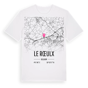 Le Rœulx karta t-shirt – ekologisk bomull t-shirt från Pinshirt