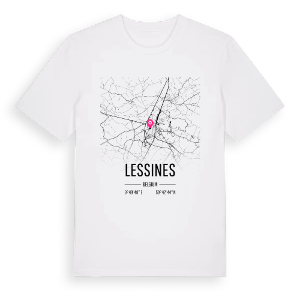Lessines karta t-shirt – ekologisk bomull t-shirt från Pinshirt