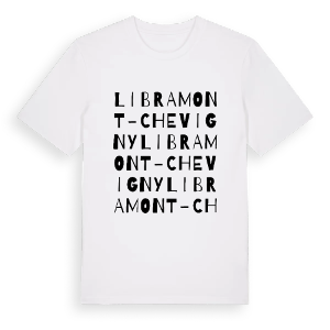 Libramont-Chevigny ordlek t-shirt – ekologisk bomull t-shirt från Pinshirt