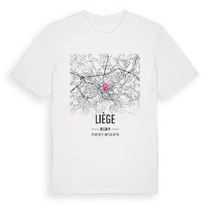 Liège karta t-shirt – ekologisk bomull t-shirt från Pinshirt