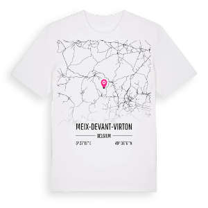 Meix-devant-Virton karta t-shirt – ekologisk bomull t-shirt från Pinshirt