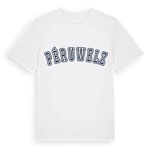 Péruwelz college t-shirt – ekologisk bomull t-shirt från Pinshirt