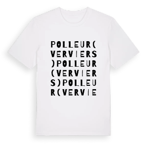 Polleur (Verviers) ordlek t-shirt – ekologisk bomull t-shirt från Pinshirt