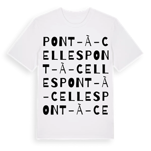 Pont-à-Celles ordlek t-shirt – ekologisk bomull t-shirt från Pinshirt