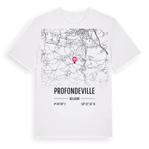 Profondeville karta t-shirt – ekologisk bomull t-shirt från Pinshirt