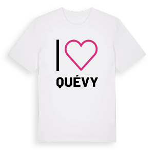 Jag älskar Quévy t-shirt stort tryck – ekologisk bomull t-shirt från Pinshirt