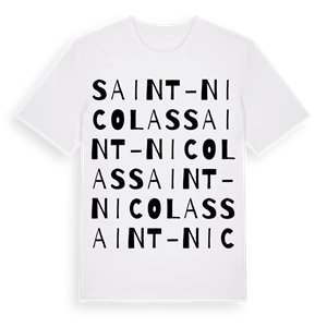 Saint-Nicolas ordlek t-shirt – ekologisk bomull t-shirt från Pinshirt