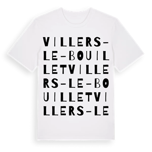 Villers-le-Bouillet ordlek t-shirt – ekologisk bomull t-shirt från Pinshirt