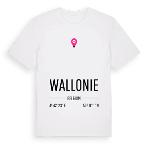 Wallonie karta t-shirt – ekologisk bomull t-shirt från Pinshirt