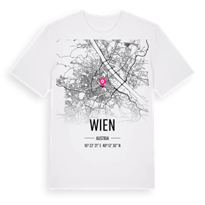 Wien karta t-shirt – ekologisk bomull t-shirt från Pinshirt
